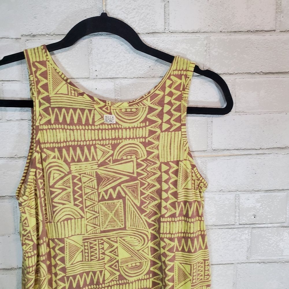 BOGO Billabong Yellow and Brown Geometric Tank Top - Picture 7 of 12